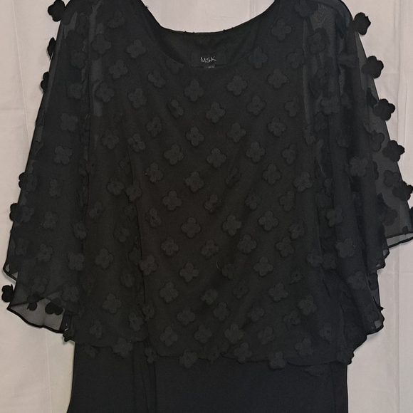 MSK Black Floral Womens XL Blouse - Picture 1 of 11